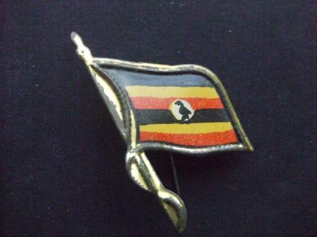 Uganda land op de evenaar in Oost-Afrika, vlag